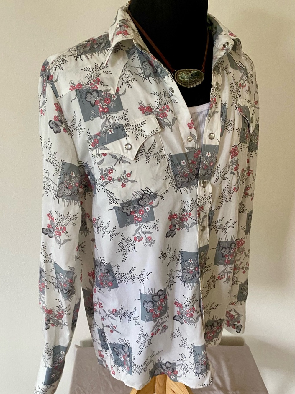 H Bar C California Ranchwear Floral Pearl Snap Western Shirt L Men’s Cowboy Boho - Picture 2 of 6
